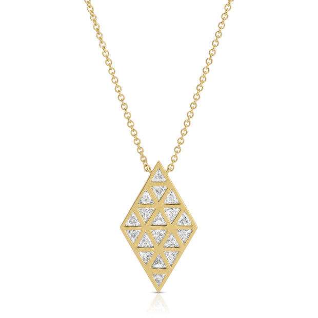 BEZELED DOUBLE TRILLLION PENDANT
