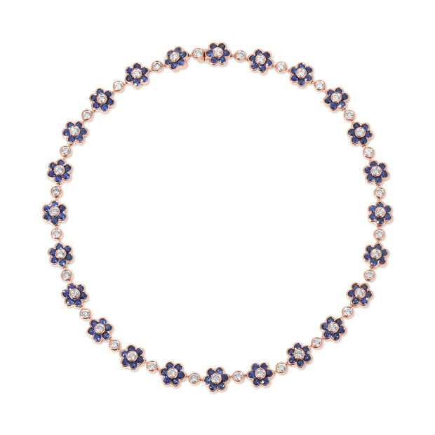 BLUE SAPPHIRE AND DIAMOND FLORA CHOKER