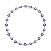 BLUE SAPPHIRE AND DIAMOND FLORA CHOKER