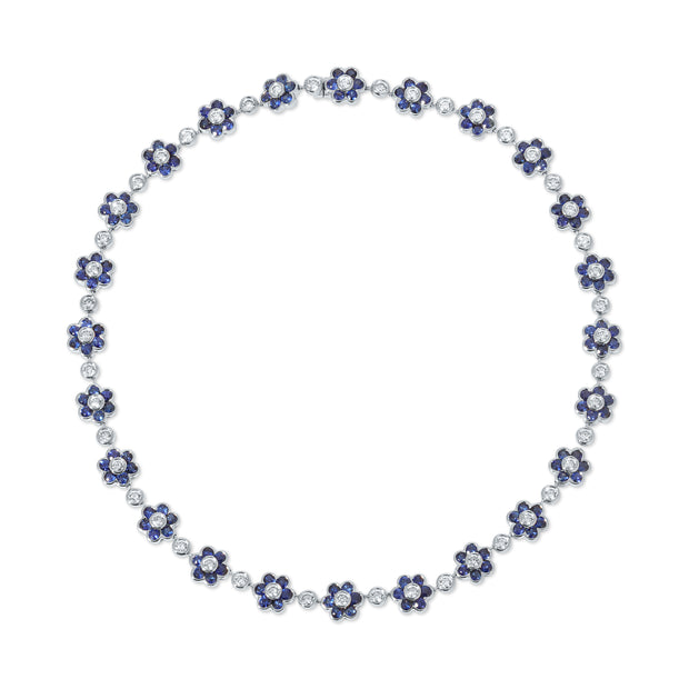 BLUE SAPPHIRE AND DIAMOND FLORA CHOKER
