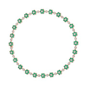 COLOMBIAN EMERALD AND DIAMOND FLORA CHOKER