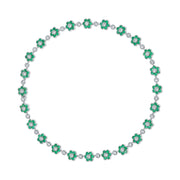 COLOMBIAN EMERALD AND DIAMOND FLORA CHOKER