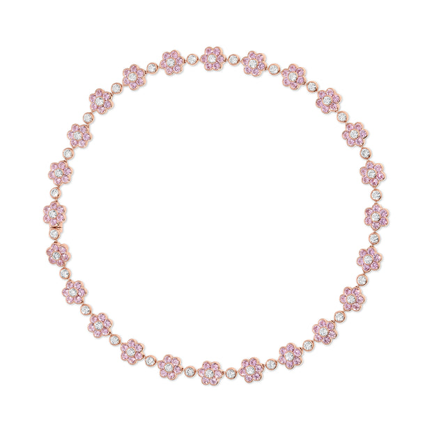PINK SAPPHIRE AND DIAMOND FLORA CHOKER