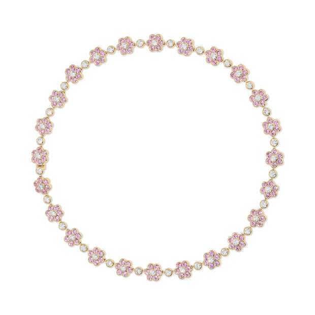 PINK SAPPHIRE AND DIAMOND FLORA CHOKER