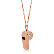 GOLD AND ROUND DIAMOND BABY WHISTLE