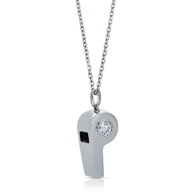 GOLD AND ROUND DIAMOND BABY WHISTLE