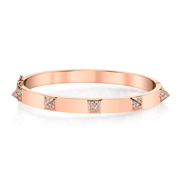 OVAL BRACELET WITH DIAMOND SPIKES