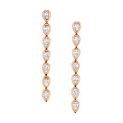 SHORT BEZEL PEAR DIAMOND DROP EARRINGS