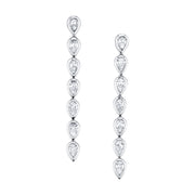 SHORT BEZEL PEAR DIAMOND DROP EARRINGS