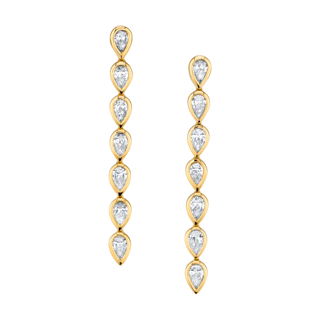 Anju★ Seed-Bead Tapered Fringe Earrings - Shimmering Gold - Anju