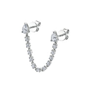 DOUBLE PIERCING PEAR DIAMOND LOOP EARRING