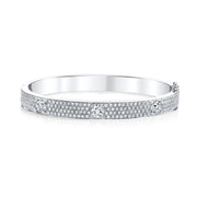 PAVE OVAL BRACELET WITH THREE ROUND DIAMONDS