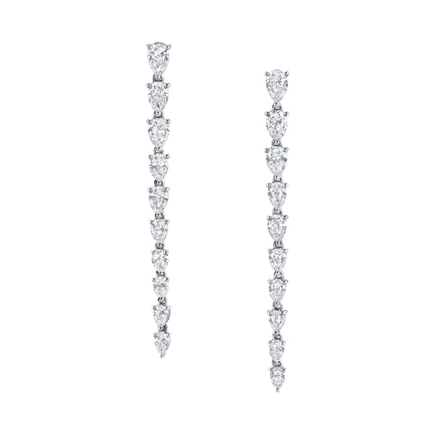 SMALL PEAR DIAMOND DROP EARRINGS