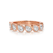 BEZELED PEAR DIAMOND DEMI-ETERNITY BAND