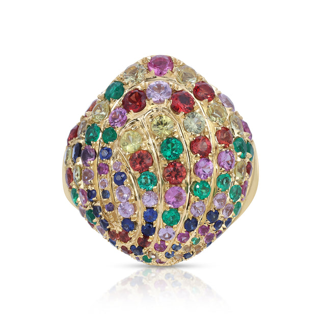 SMALL LINA MULTI SAPPHIRE SHELL RING – Anita Ko