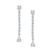 SHORT DIAMOND ROPE EARRINGS WITH PEAR DIAMOND DROPS