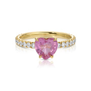 HEART SHAPED PINK SAPPHIRE RING