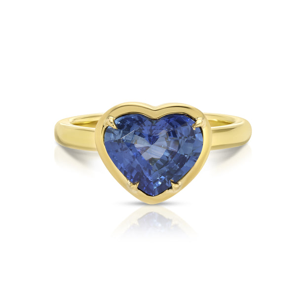 HEART SHAPED BLUE SAPPHIRE RING