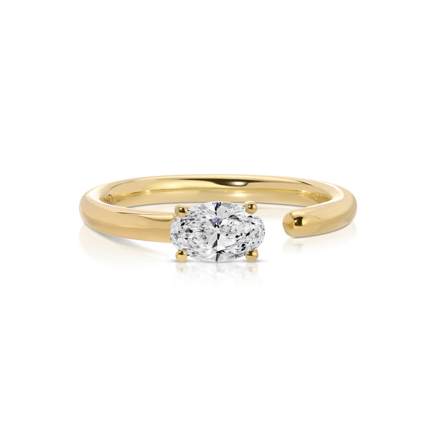 OVAL DIAMOND SATURN RING WITH .50CT OVAL