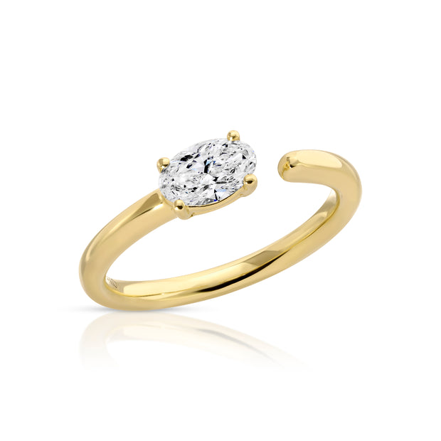 OVAL DIAMOND SATURN RING WITH .50CT OVAL