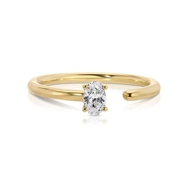 OVAL DIAMOND SATURN RING WITH .25CT OVAL