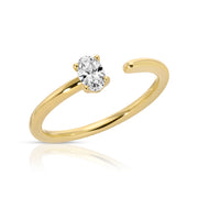 OVAL DIAMOND SATURN RING WITH .25CT OVAL