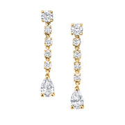 SMALL ROPE DIAMOND EARRINGS WITH PEAR DROPS