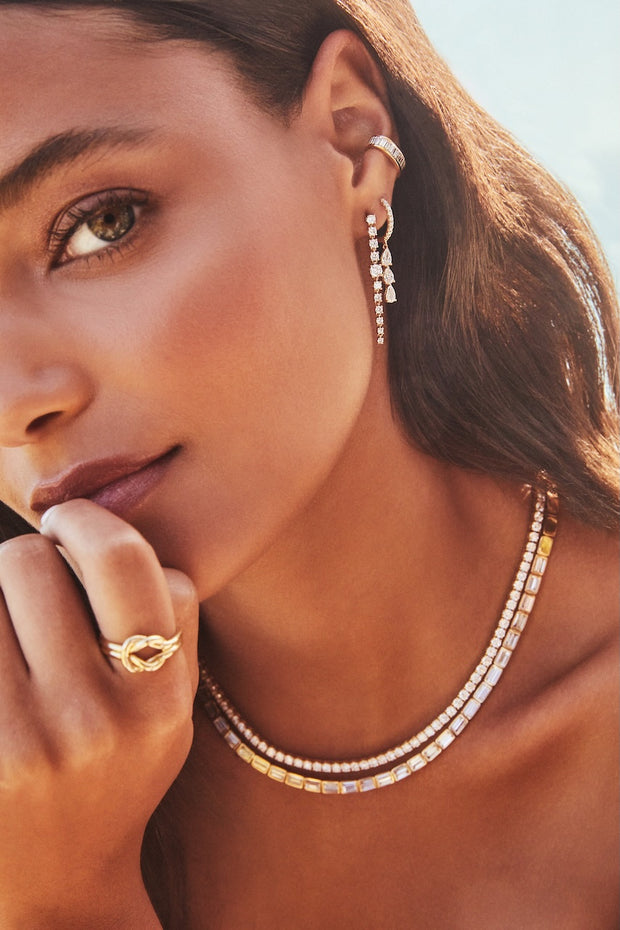 SHORT DIAMOND ROPE EARRINGS