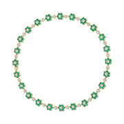 COLOMBIAN EMERALD AND DIAMOND FLORA CHOKER