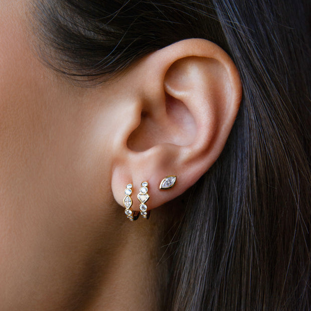 MARQUISE BEZEL DIAMOND STUDS