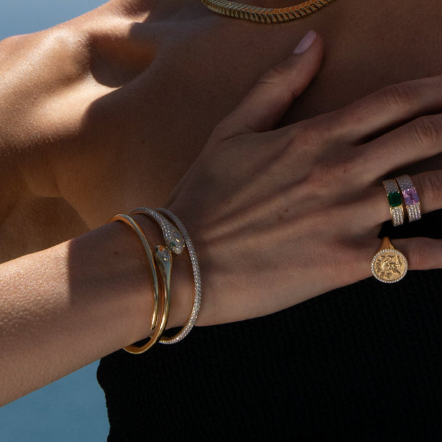 DIAMOND SNAKE COIL BRACELET