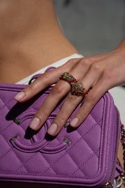 SMALL LINA MULTI SAPPHIRE SHELL RING