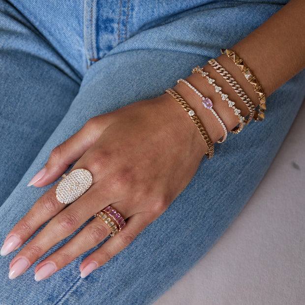 SADDLE RING WITH MARQUISE CENTER