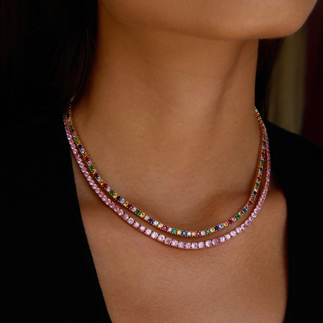GRADUATED PINK SAPPHIRE HEPBURN CHOKER – Anita Ko