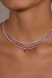PINK SAPPHIRE OVAL DIAMOND HEPBURN CHOKER