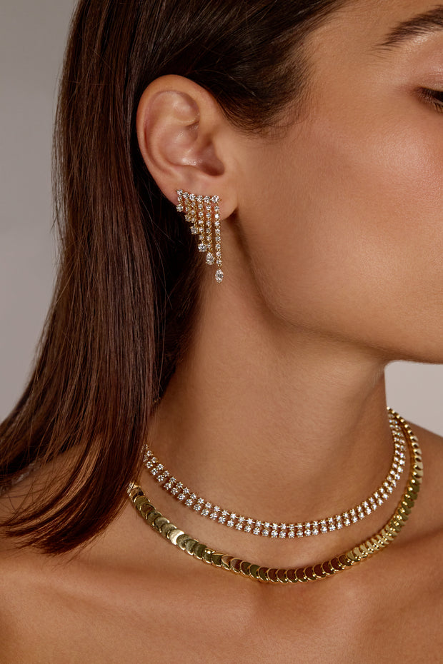 DIAMOND RAIN DROP EARRINGS