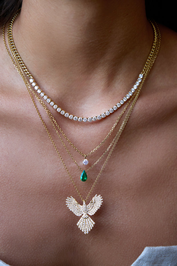PEAR EMERALD NECKLACE
