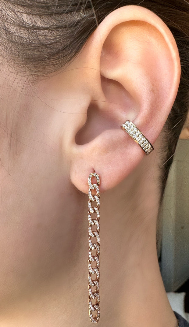 LONG DIAMOND CHAIN LINK EARRINGS