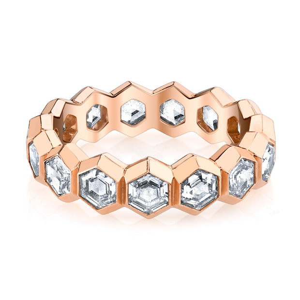 ROSE GOLD ROSE CUT HONEYCOMB RING