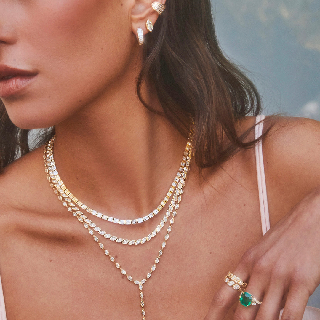 GRADUATED BEZEL MARQUISE DIAMOND CHOKER – Anita Ko