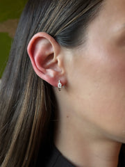 DIAMOND HUGGIES WITH LARGE PEAR DIAMOND CENTER