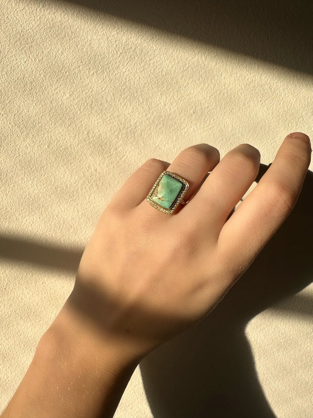 SQUARE TURQUOISE RING