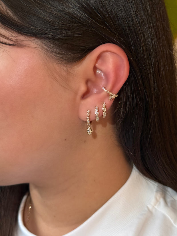 BEVERLY ROUND BEZELED DIAMOND HUGGIES