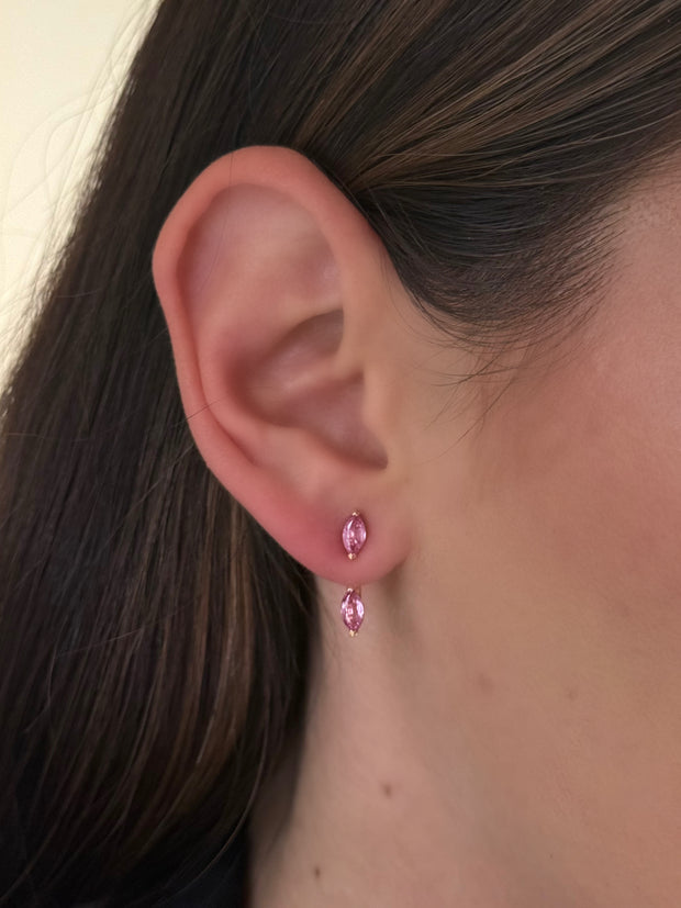PINK SAPPHIRE MARQUISE ORBIT EARRING