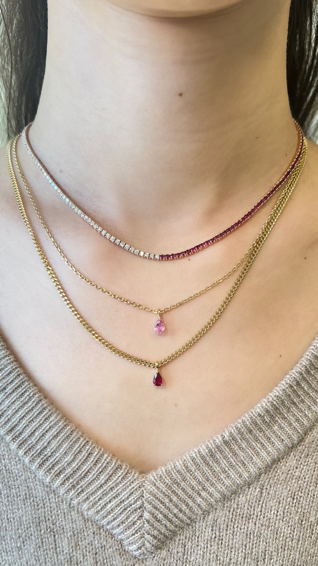 DIAMOND AND RUBY HEPBURN CHOKER 16"