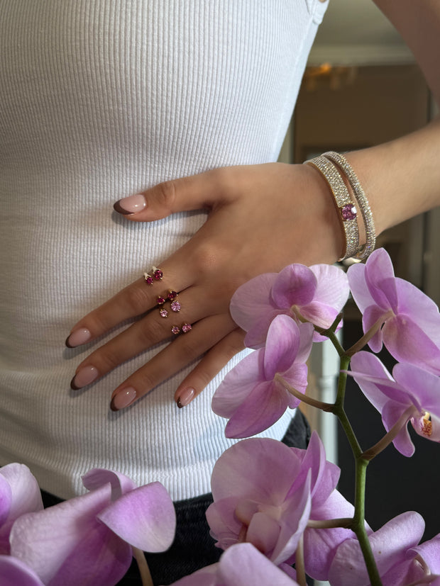 LARGE PINK SAPPHIRE ORBIT RING