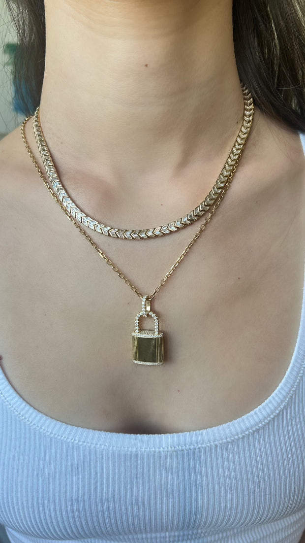 DIAMOND LOCK PENDANT