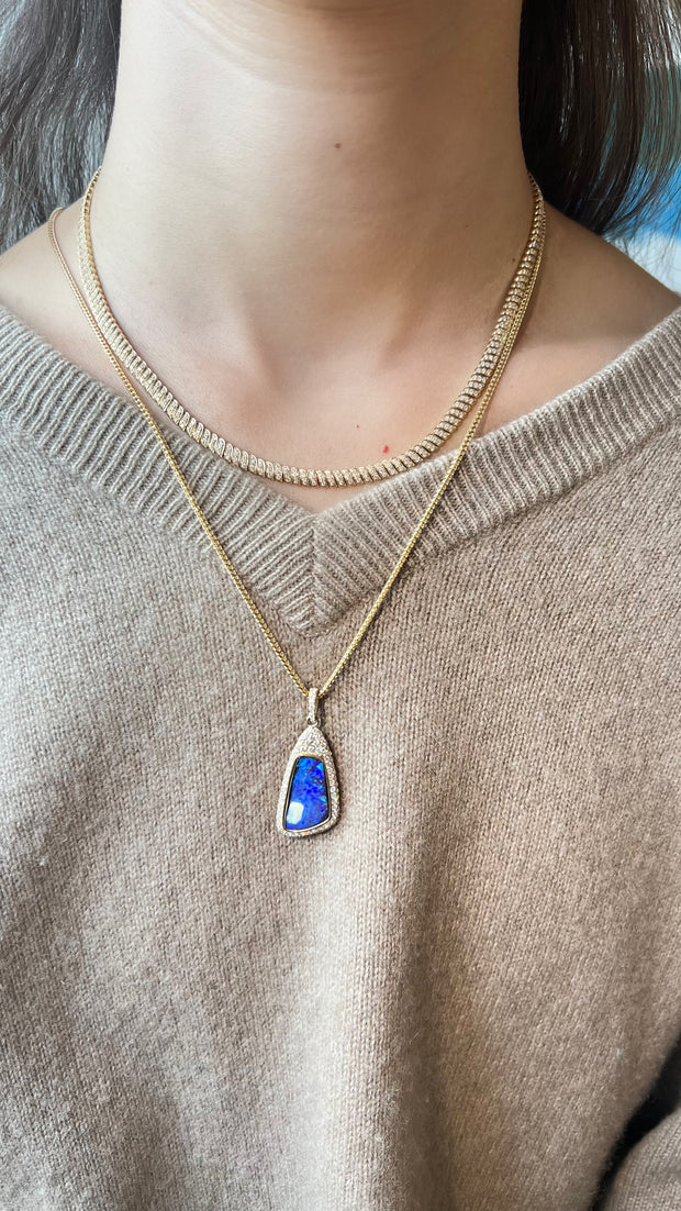 BOULDER OPAL DIAMOND PENDANT