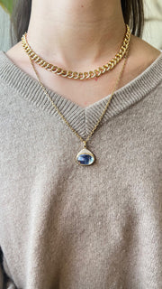 MOONSTONE OVAL DIAMOND PENDANT