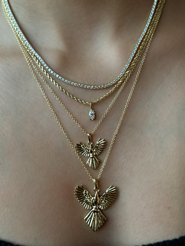 MARQUISE DIAMOND PENDANT ON ROPE CHAIN